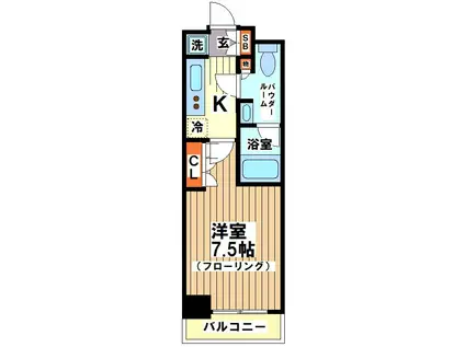 ボヌールステージ笹塚(1K/11階)の間取り写真