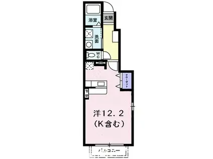 セレーノ田隈(1K/1階)の間取り写真