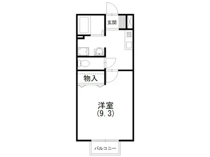 デパール城北A(1K/1階)の間取り写真