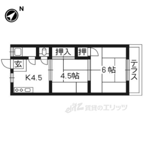 掃部マンション(2DK/3階)の間取り写真