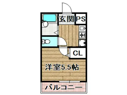 高槻井上ビル(1K/4階)の間取り写真