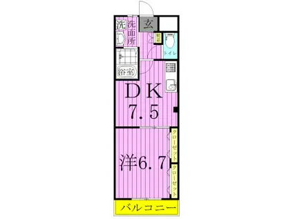 プラーサ シアン サージュ(1LDK/4階)の間取り写真