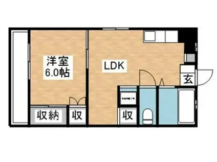 サクシン小柳マンション(1LDK/3階)の間取り写真