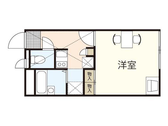 レオパレスアスティ 新田(1K/2階)の間取り写真