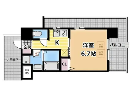 サンスクエア新大阪(1K/5階)の間取り写真