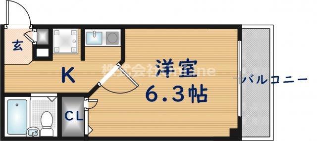 タナカハイツ(1K/3階)の間取り写真