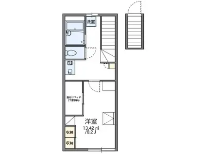RAVE(1K/2階)の間取り写真