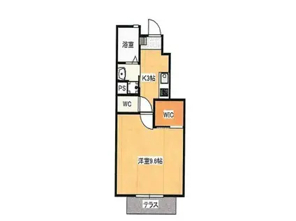 水江 MONOLLITH(1K/1階)の間取り写真