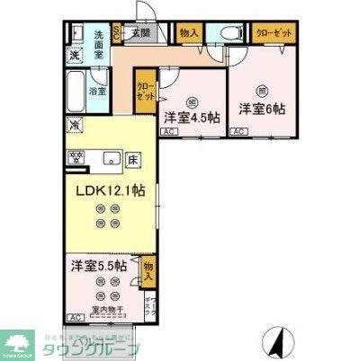 TORISIA T サウス(3LDK/2階)の間取り写真