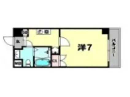 スカイヒル名谷(1K/6階)の間取り写真