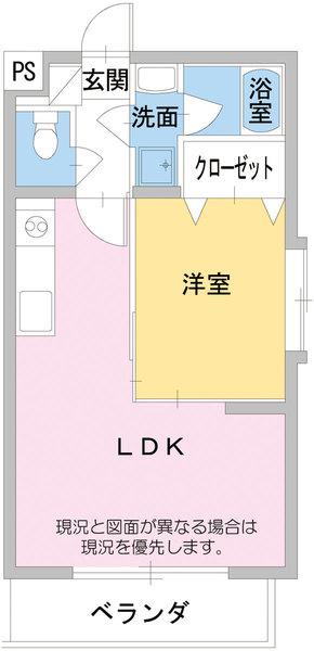 ココドール柚木(1LDK/2階)の間取り写真
