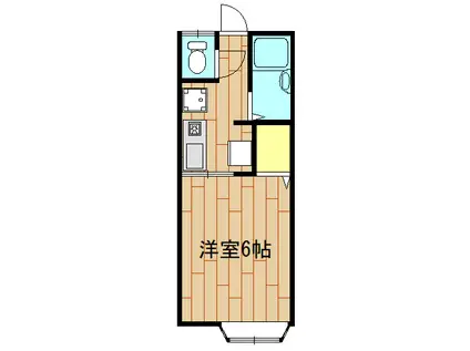 ミウラハイツ(1K/2階)の間取り写真