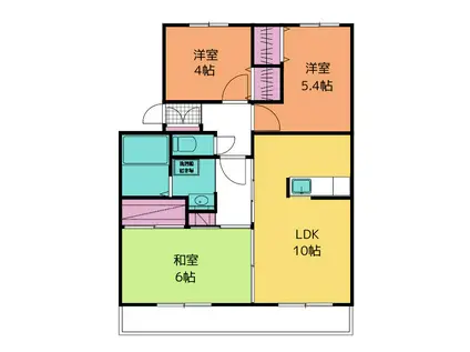エータイマンション(3LDK/1階)の間取り写真
