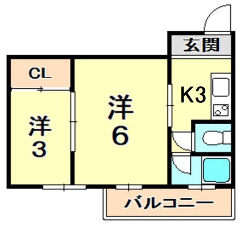 さつきマンション(2K/5階)の間取り写真