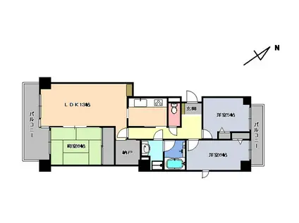 宇都宮プラザ(3SLDK/15階)の間取り写真