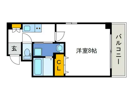 ルミエール弁天(1K/3階)の間取り写真