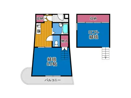 ボイスデムドン(1K/3階)の間取り写真