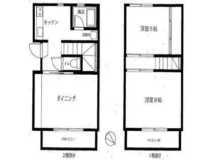 MSビル(3K/2階)の間取り写真