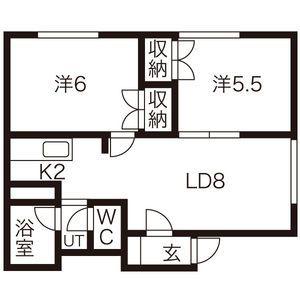 ウエストフィールド(2LDK/2階)の間取り写真