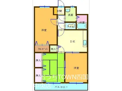 サカエマンション(3DK/1階)の間取り写真