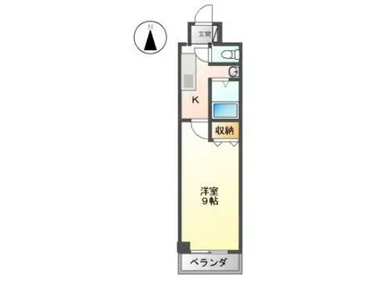 サンパティーク東片端(1K/7階)の間取り写真