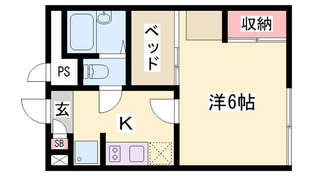 NAGAIコーポ(1K/2階)の間取り写真
