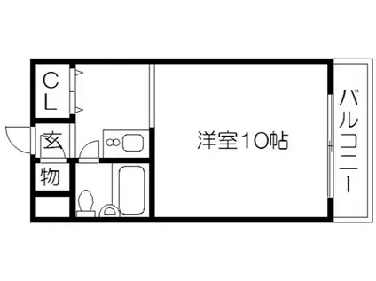 川端ハイツ(1K/4階)の間取り写真