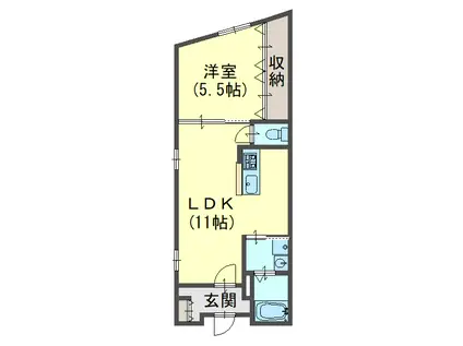 播磨ベルハウス(1LDK/1階)の間取り写真