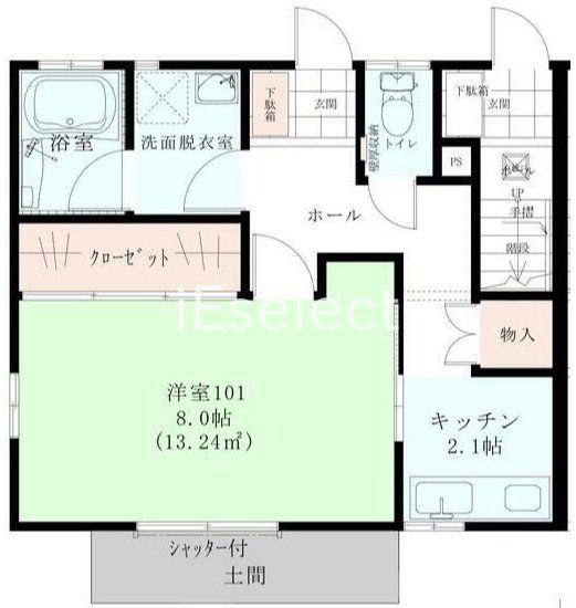 レジデンスおゆみ野B(1K/1階)の間取り写真