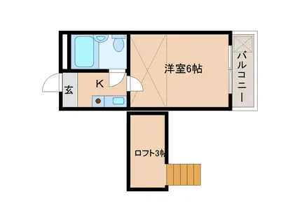 セントポーリア西紀寺(1K/2階)の間取り写真