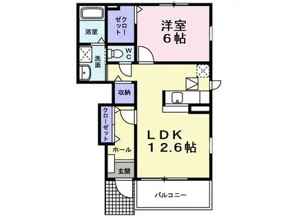 グランツ・ノイA(1LDK/1階)の間取り写真