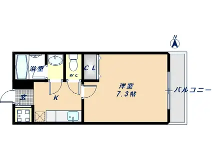 フジパレス深江(1K/2階)の間取り写真
