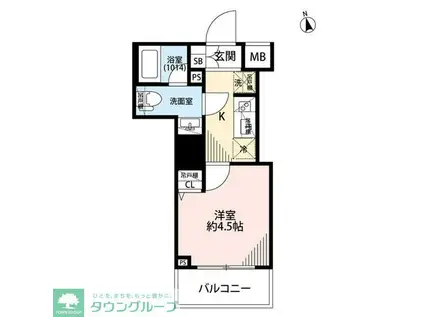 プレール・ドゥーク戸越銀座通(1K/4階)の間取り写真