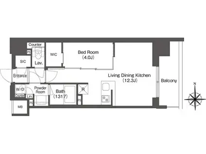 コンフォリア東新宿(1LDK/10階)の間取り写真