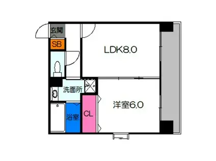 ラフィーネシャンブル(1LDK/3階)の間取り写真