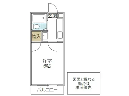 水戸21ホーム(1K/2階)の間取り写真