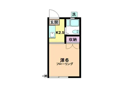 SKハイツ II(1K/1階)の間取り写真