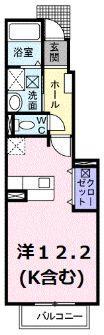 オンリーワン(ワンルーム/1階)の間取り写真