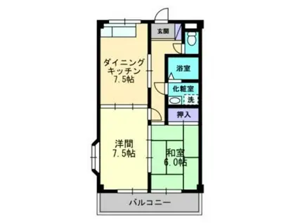 あざみのスクエアII(2LDK/3階)の間取り写真