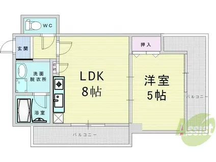 アルプス西梅田(1LDK/2階)の間取り写真