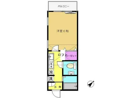 QP壱番館(1K/2階)の間取り写真