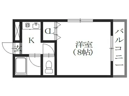 CASA UEDA(1K/2階)の間取り写真