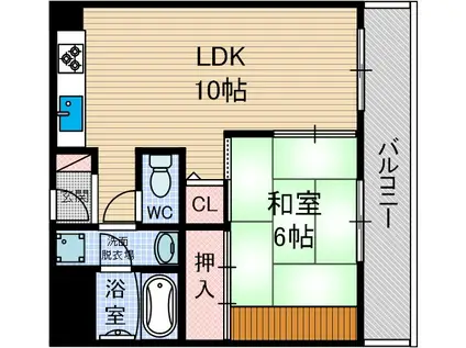 天王ビル(1LDK/6階)の間取り写真