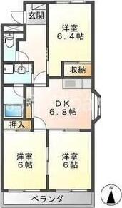 コンフォースMK(3DK/2階)の間取り写真