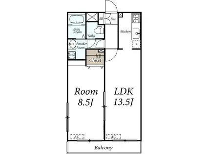 リブリ・ソナーレ(1LDK/1階)の間取り写真