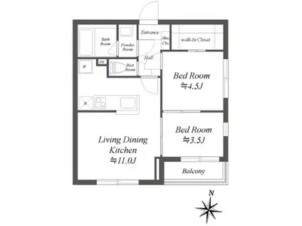 LOTUS阿佐ヶ谷(2LDK/3階)の間取り写真