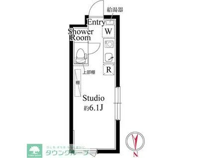 アパートメントクロ三軒茶屋(ワンルーム/1階)の間取り写真