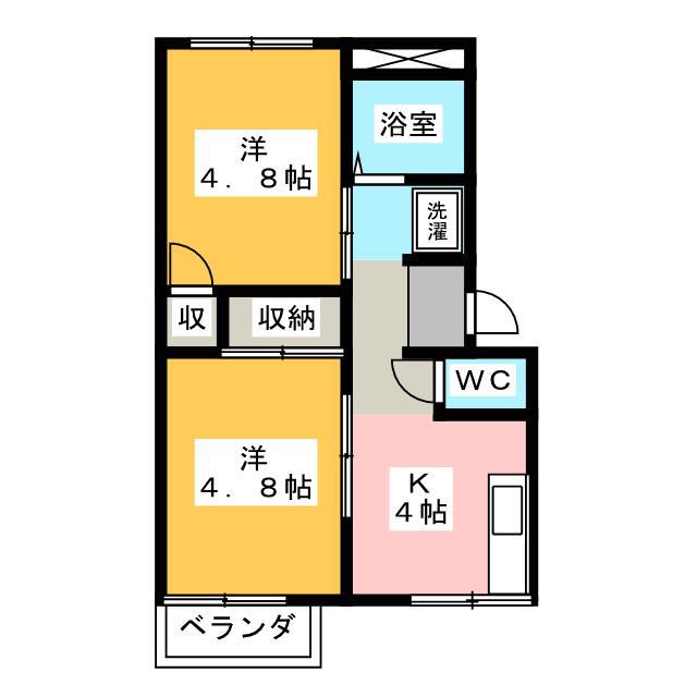 プレジール多度M1(2K/2階)の間取り写真