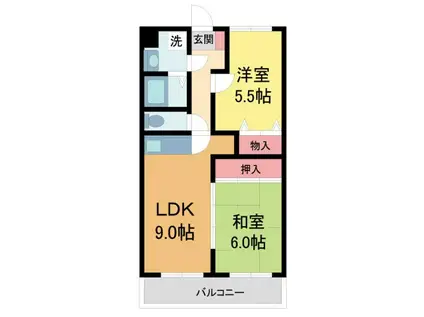 ヤブウチマンション(2LDK/3階)の間取り写真