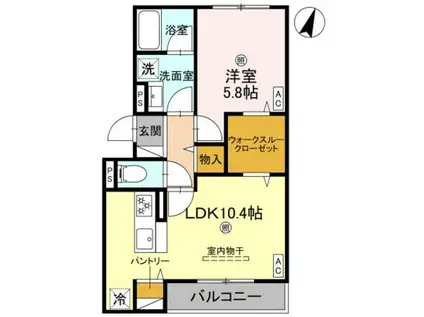 ピオーネ荘(1LDK/3階)の間取り写真